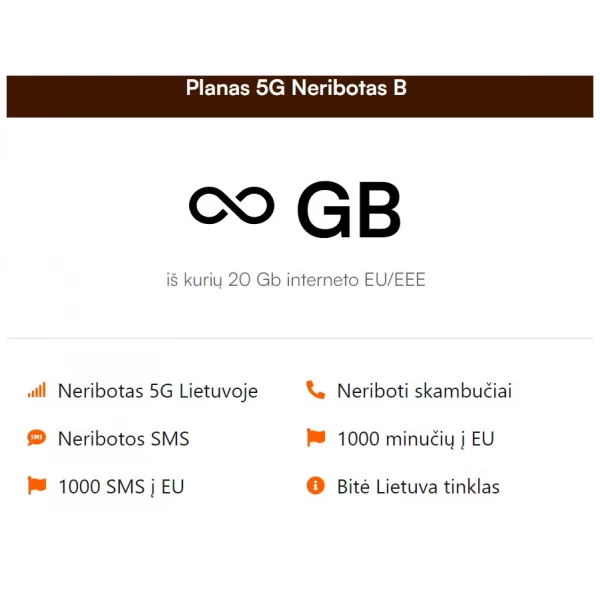 Planas 5G Neribotas B