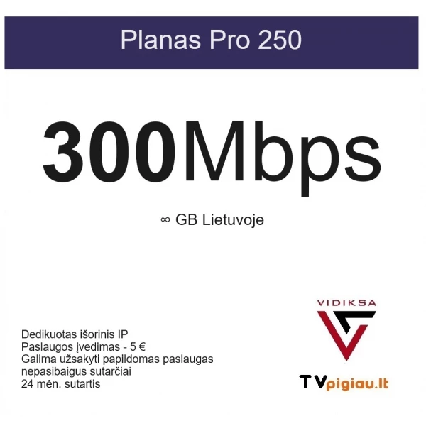 Šviesolaidinis internetas 250PRO