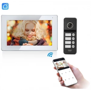 Telefonspynės 4B komplektas SLIM SmartHome Wi-Fi su liečiamu “7” baltu ekranu (4 butai, programėlė)