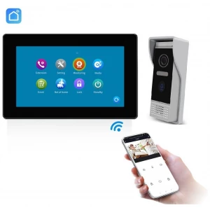 Telefonspynės komplektas SLIM SmartHome Wi-Fi su liečiamu “7” juodu ekranu (programėlė)