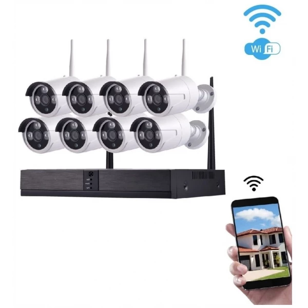 2MP WiFi IP 8 x Kamerų vaizdo stebėjimo komplektas