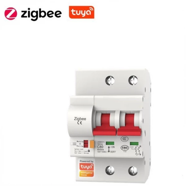Išmanusis 2 kontaktų automatinis saugiklis - kirtiklis, Tuya, Zigbee, 16A