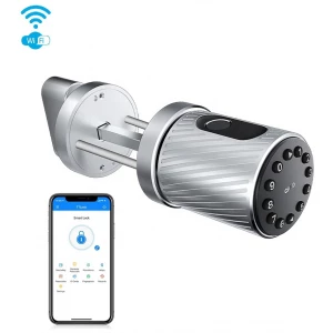 Rankena SMART tinka DIN ir Scandinaviskam (ASSA) standartui. Bluetooth&Wi-Fi su nuotoliniu valdymu
