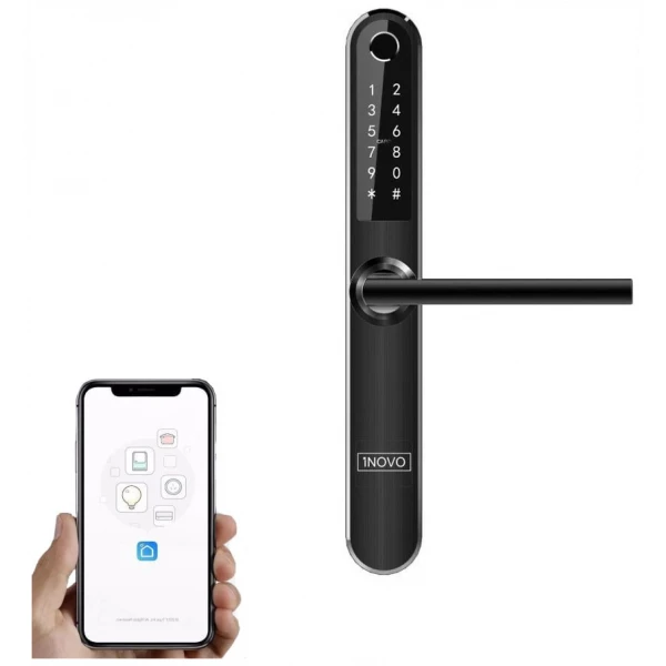 Išmanioji durų rankena iNOVO (Waterproof IP55) Bluetooth (Juoda)