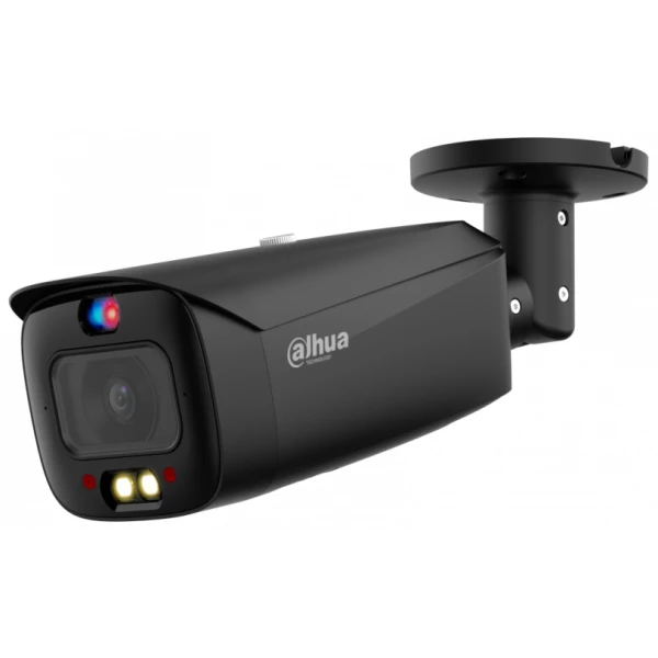 IP kamera IPC-HFW3849T1-AS-PV-S4 8 MP, JUODA, 2.8 mm, IR 30m, su sirena ir švyturėliais