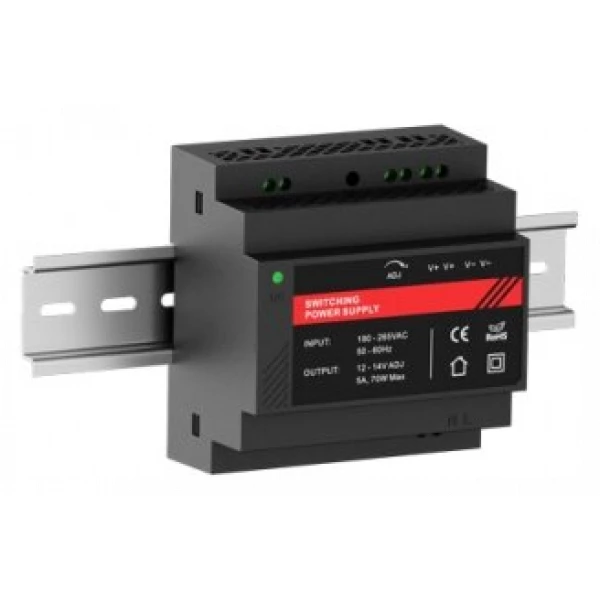 SF PSU1205DIN DIN MAITINIMO ŠALTINIS, 12VDC, 5A (POWER SUPPLY 5A) SAFI