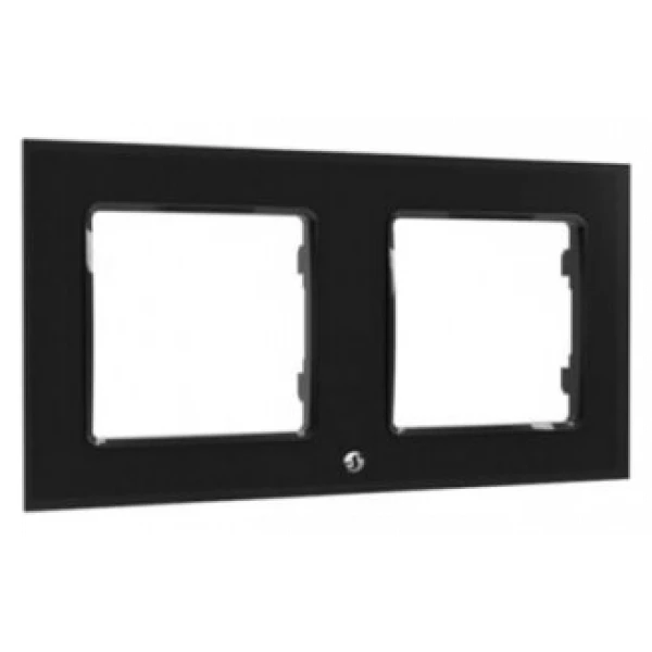 SHELLY WALL SWITCH FRAME X2, BLACK, RĖMELIS