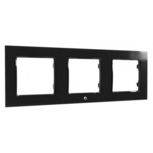 SHELLY WALL SWITCH FRAME X3, BLACK, RĖMELIS